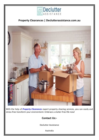 Property Clearances  Declutterassistance.com.au