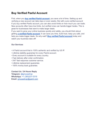 Where can I safely Buy Verified Paxful Account_