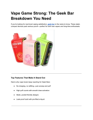 Vape Game Strong_ The Geek Bar Breakdown You Need