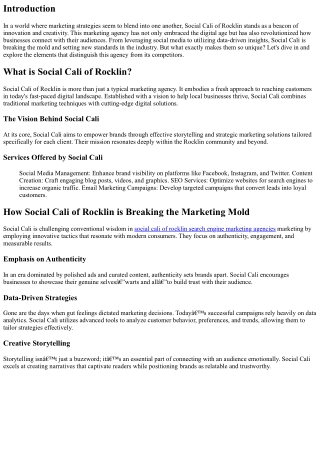 How Social Cali of Rocklin is Breaking the Marketing Mold