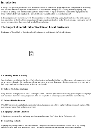 The Impact of Social Cali of Rocklin on Local Businesses