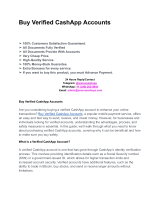 Buy Verified CashApp Accounts