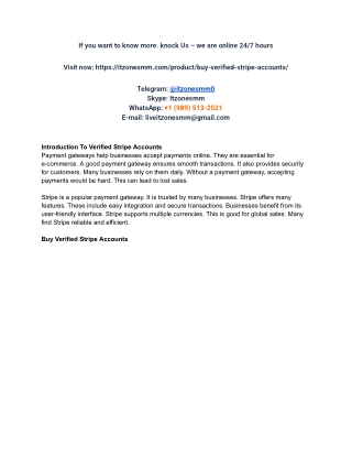 Best Place to Buy an Aged Verified Stripe Account In 2025