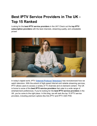 Best IPTV Service Providers in The UK - Top 15 Ranked
