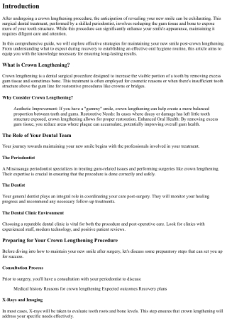 Maintaining Your New Smile Post-Crown Lengthening Procedure