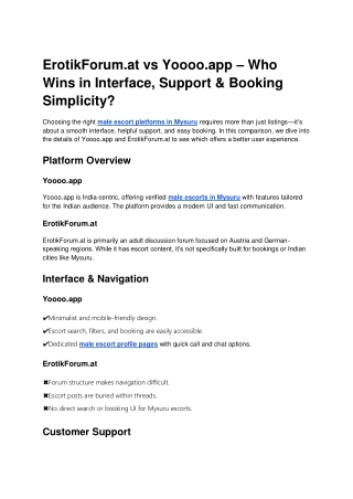 ErotikForum.at vs Yoooo.app – Who Wins in Interface, Support & Booking Simplicity_