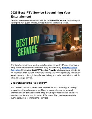 2025 Best IPTV Service Streamlining Your Entertainment