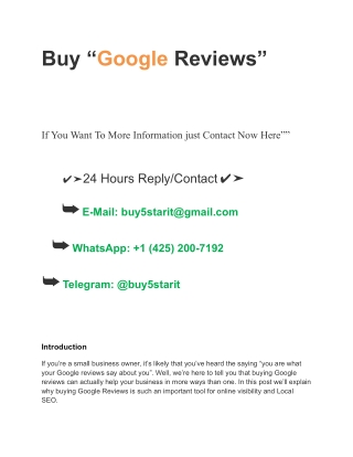 The Best Place to Buy Google Reviews