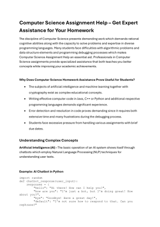 Computer Science Assignment Help