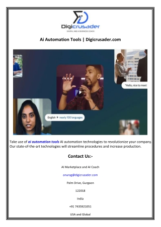 Ai Automation Tools  Digicrusader.com