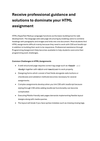 HTML assignment