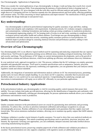 Gas Chromatography: Applications in Engineering