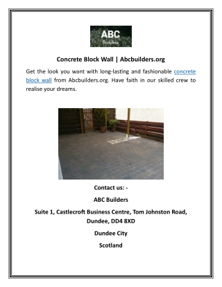 Concrete Block Wall  Abcbuilders.org