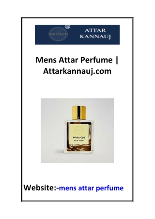 Mens Attar Perfume  Attarkannauj.com