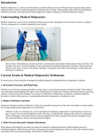 Trends in Medical Malpractice Settlements: What You Need to Know