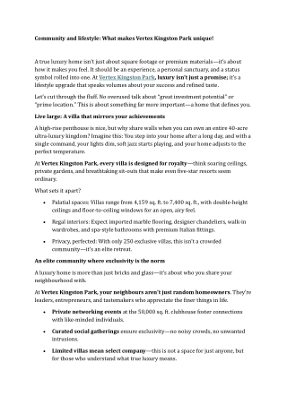 Community and lifestyle What makes Vertex Kingston Park unique!