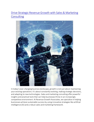 Drive Strategic Revenue Growth with Sales