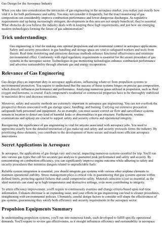 Gas Design for the Aerospace Market