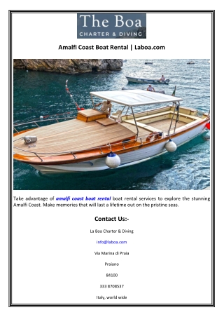 Amalfi Coast Boat Rental  Laboa.com