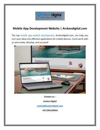 Mobile App Development Website  Arckondigital.com