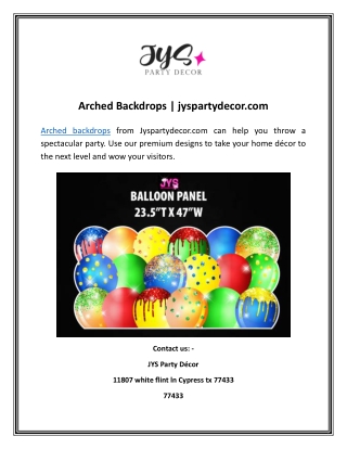 Arched Backdrops  jyspartydecor.com
