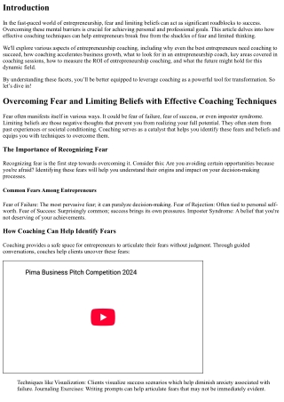 Overcoming Fear and Limiting Beliefs with Effective Coaching Techniques