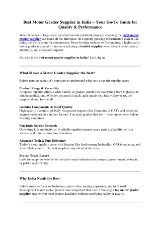 Best Motor Grader Supplier in India 0 gainwellindia