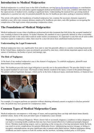 The Road to Justice: Navigating Medical Malpractice Laws