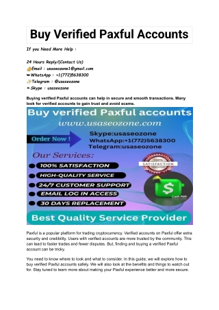Buy verified Paxful accounts For Secure And Happy Trading