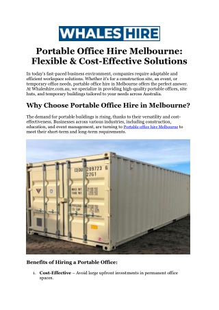 Construction toilet hire Melbourne