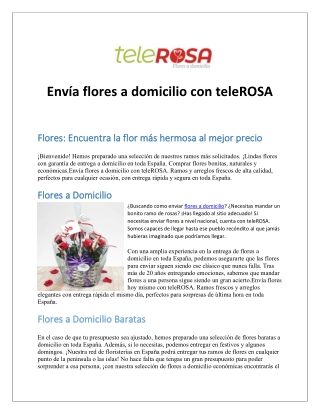 Envía flores a domicilio con teleROSA