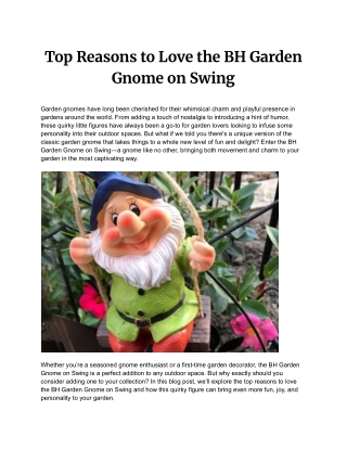 BH Garden Gnome on Swing