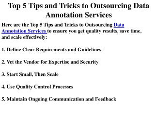 Top 5 Tips and Tricks to Outsourcing Data Annotation Services