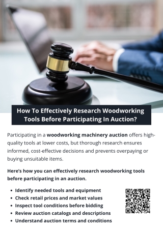 How To Effectively Research Woodworking Tools Before Participating In Auction?