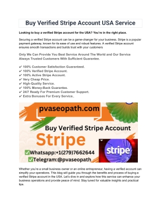 Buy Verified Stripe Account USA Service