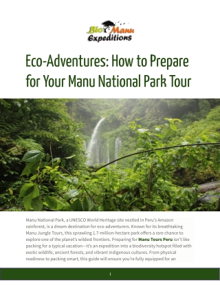 From Cusco to Manu National Park: Get Jungle-Ready