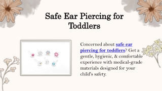 Safe Ear Piercing for Toddlers