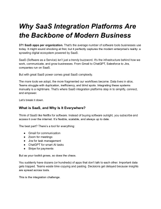 _Why SaaS Integration Platforms Are the Backbone of Modern Business