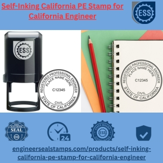 Self-Inking California PE Stamp for California Engineer