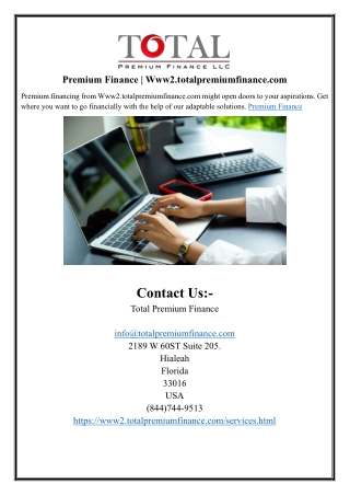 Premium Finance  Www2.totalpremiumfinance.com