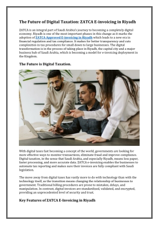 The Future of Digital Taxation ZATCA E-invoicing in Riyadh