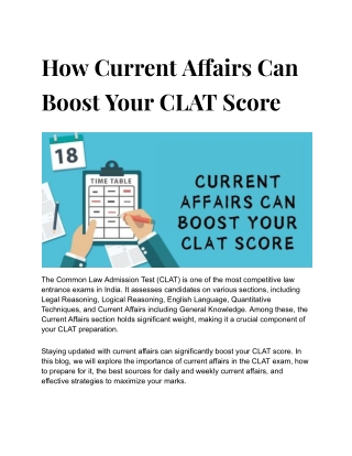 Current Affairs to boost CLAT
