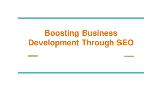 Boosting Business Development Through SEO