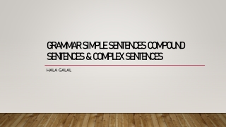 Grammar Simple Sentence & compound sentence