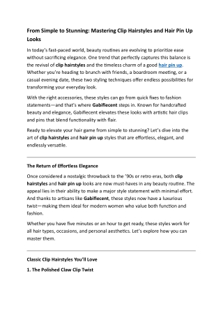 From Simple to Stunning