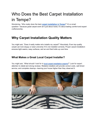 We Make Carpet Installation Easy & Affordable