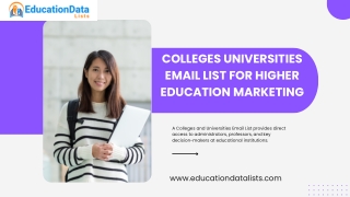 Colleges Universities Email List for Higher Education Marketing