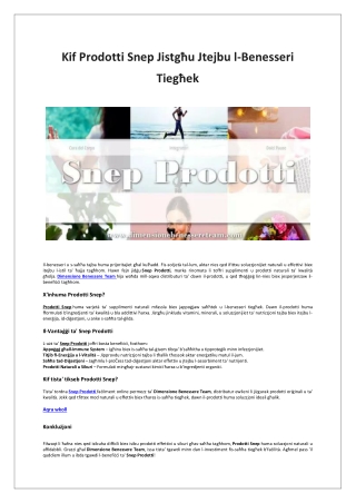 Kif Prodotti Snep Jistgħu Jtejbu l