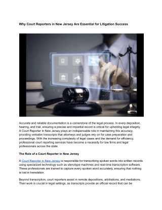 Why Court Reporters in New Jersey Are Essential for Litigation Success