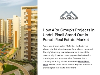 How ARV Group’s Projects in Undri-Pisoli Stand Out in Pune’s Real Estate Market